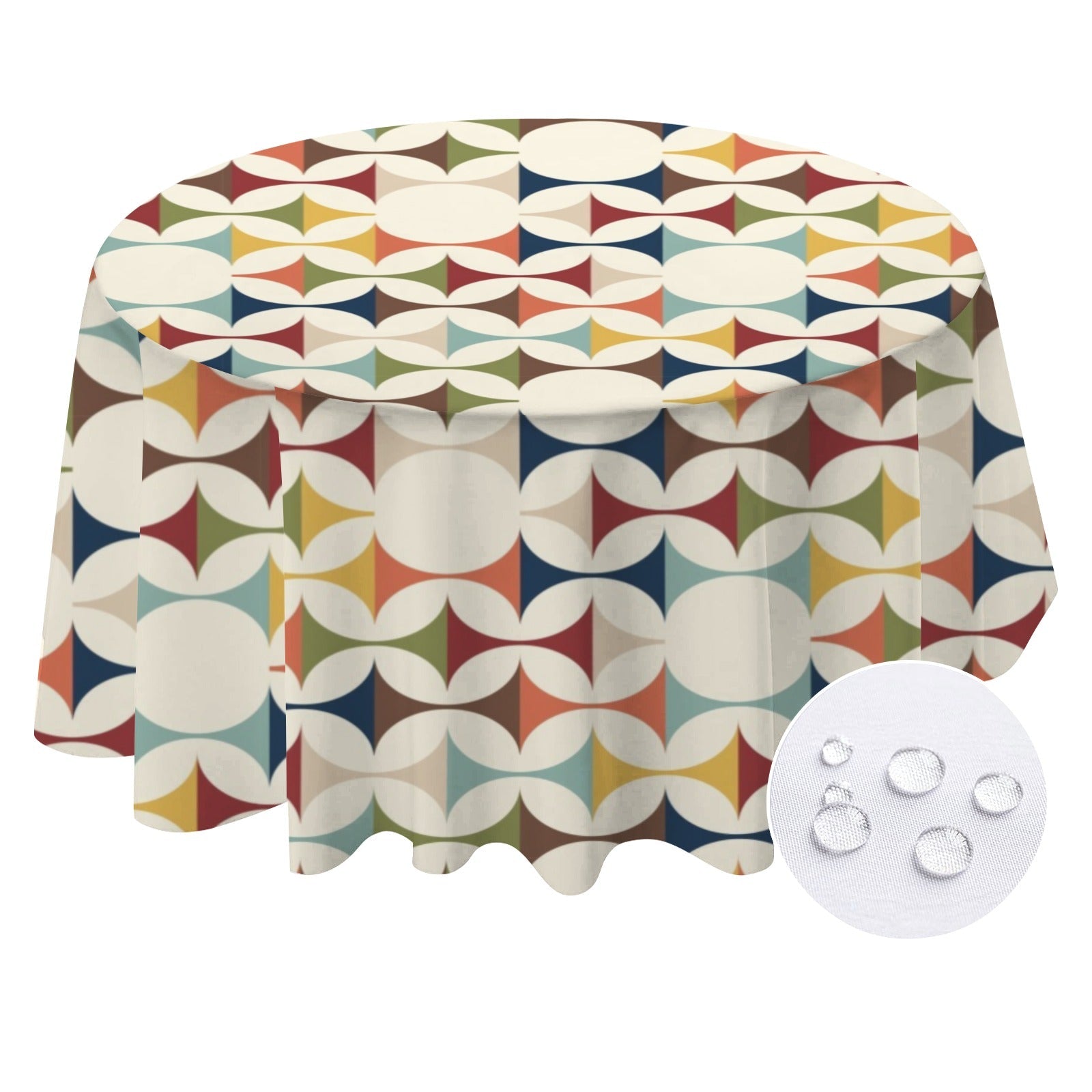 Kate McEnroe New York Mid Century Modern Tablecloth Scandinavian Danish Retro Geometric LinenTableclothsD3274624