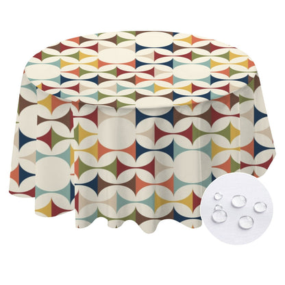 Kate McEnroe New York Mid Century Modern Tablecloth Scandinavian Danish Retro Geometric LinenTableclothsD3274624
