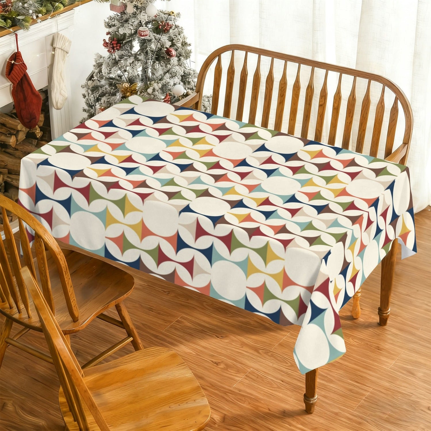 Kate McEnroe New York Mid Century Modern Tablecloth Scandinavian Danish Retro Geometric LinenTableclothsD3274624
