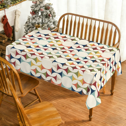 Kate McEnroe New York Mid Century Modern Tablecloth Scandinavian Danish Retro Geometric LinenTableclothsD3274624
