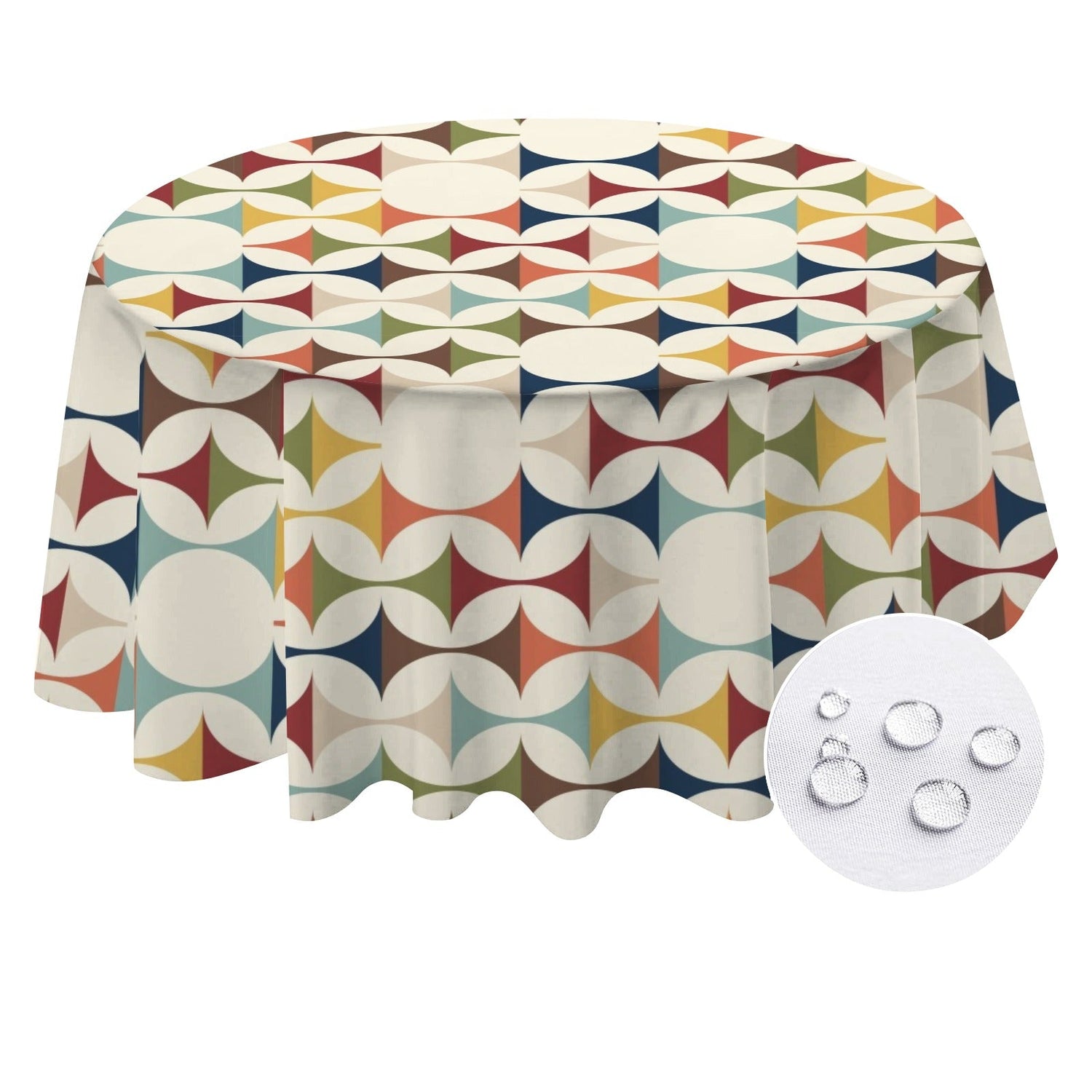 Kate McEnroe New York Mid Century Modern Tablecloth Scandinavian Danish Retro Geometric LinenTableclothsD3274625