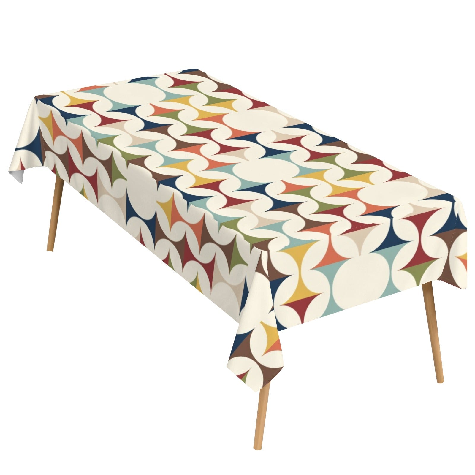 Kate McEnroe New York Mid Century Modern Tablecloth Scandinavian Danish Retro Geometric LinenTableclothsD3274626