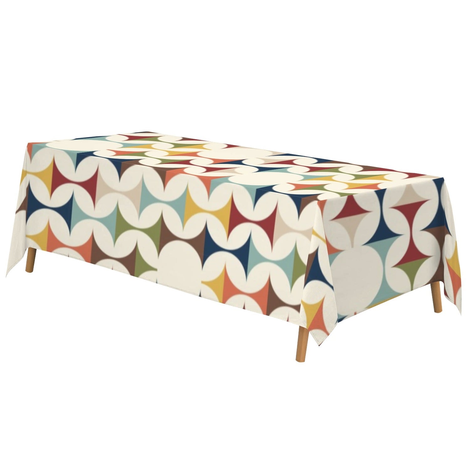 Kate McEnroe New York Mid Century Modern Tablecloth Scandinavian Danish Retro Geometric LinenTableclothsD3274681