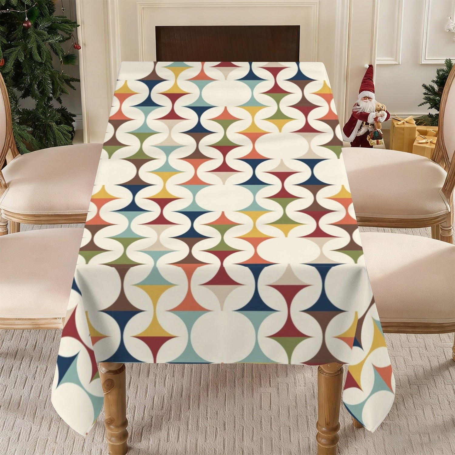 Kate McEnroe New York Mid Century Modern Tablecloth Scandinavian Danish Retro Geometric LinenTableclothsD3274682