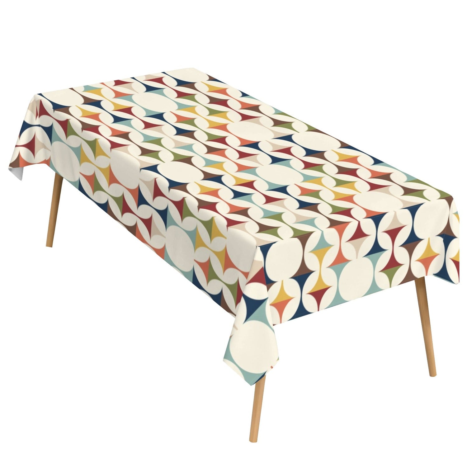 Kate McEnroe New York Mid Century Modern Tablecloth Scandinavian Danish Retro Geometric LinenTableclothsD3274682