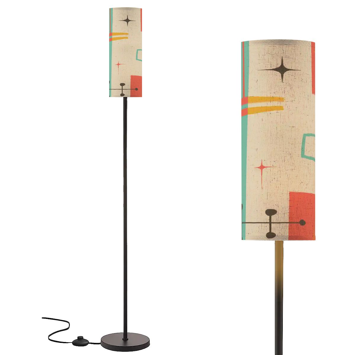 Kate McEnroe New York Mid Century Modern Tall Lamp, Retro Atomic Starburst Floor Light, 1950s Space Age LightingSlim Floor LampsFgSacBm1qU