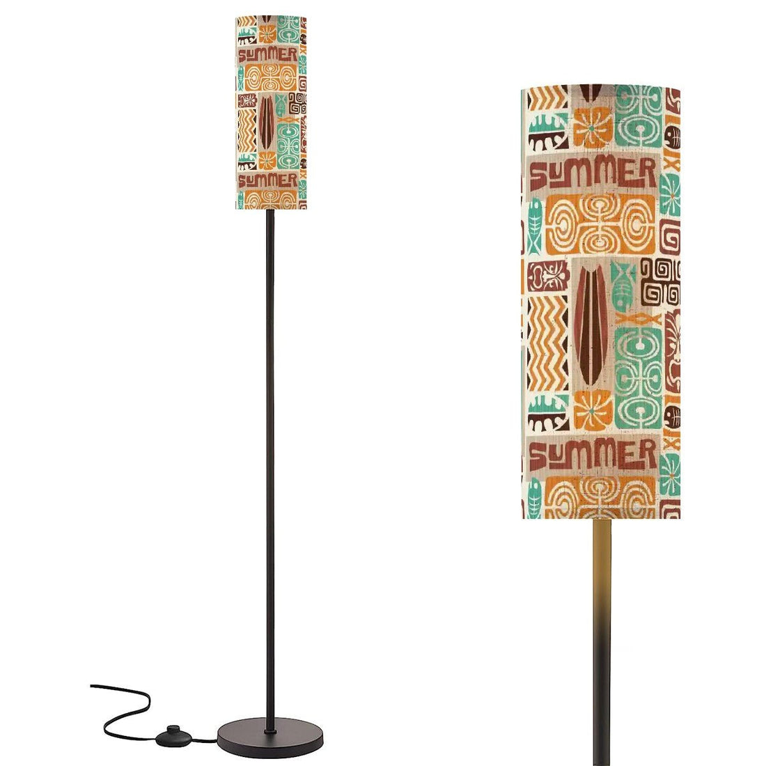 Kate McEnroe New York Mid Century Modern Tiki Floor Lamp, Retro Surf Polynesian Summer LightingFloor LampsBZ8ZRoPZBp