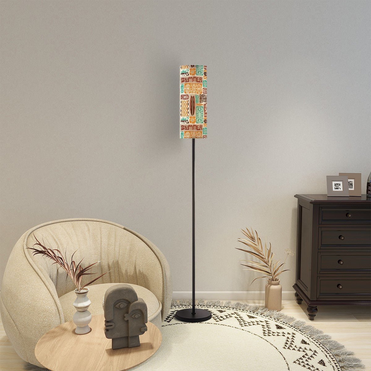 Kate McEnroe New York Mid Century Modern Tiki Floor Lamp, Retro Surf Polynesian Summer LightingFloor LampsBZ8ZRoPZBp