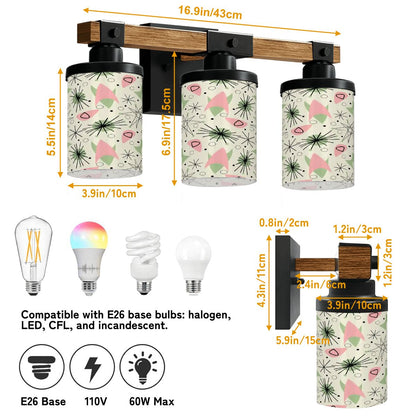 Kate McEnroe New York Mid Century Modern Triple Vanity Light Fixture, 1950s Sputnik Starburst Cylinder ShadesVanity Light FixtureszteQHUsMG4