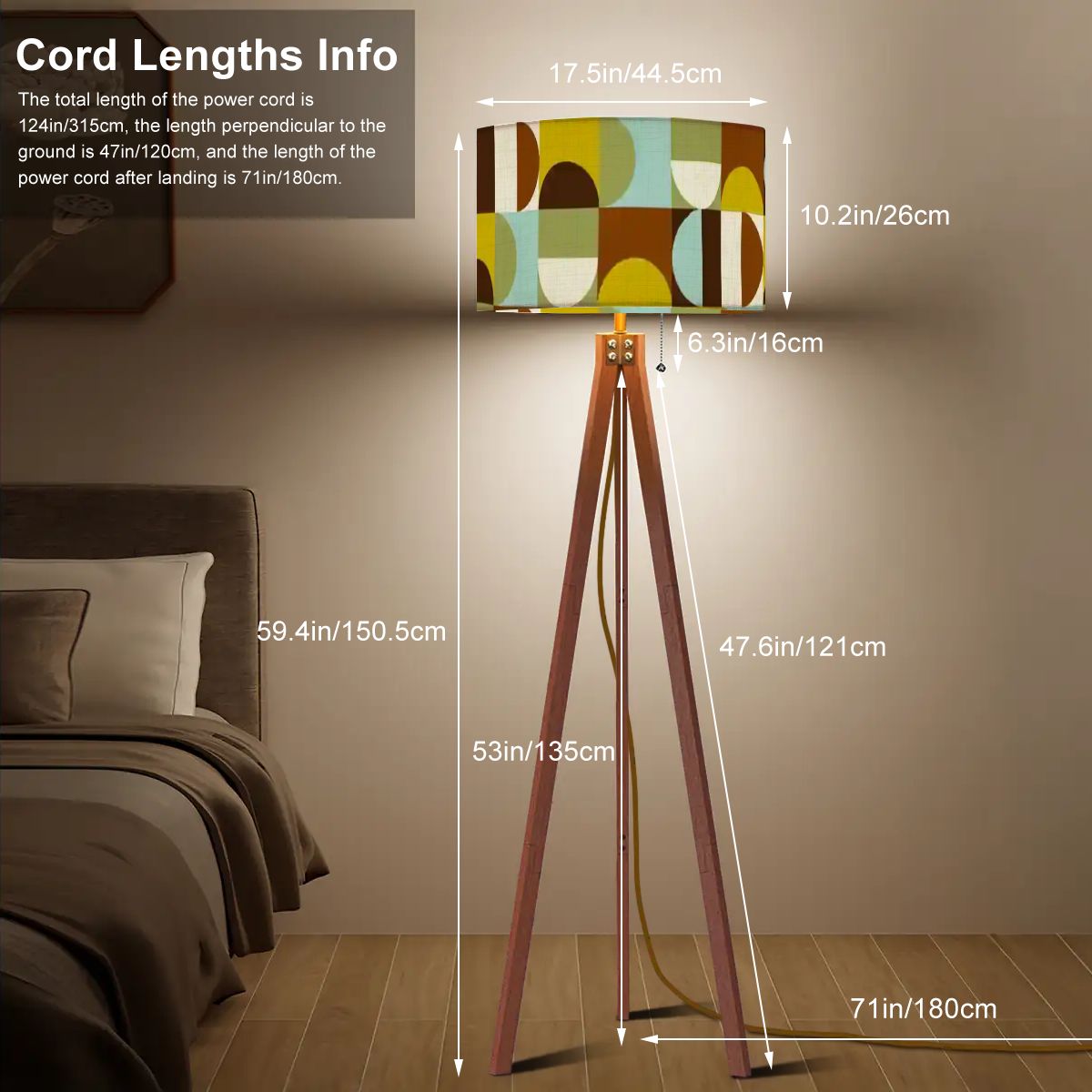 Kate McEnroe New York Mid Century Modern Tripod Floor Lamp, Geometric Orb Shade, Scandinavian DecorTripod Floor Lamps3hkSONpTJT