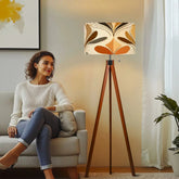 Kate McEnroe New York Mid Century Modern Tripod Floor Lamp, Retro 70s Danish Floral Accent LightingTripod Floor LampsBd7wDZiuE4