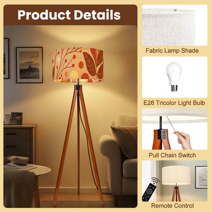 Kate McEnroe New York Mid Century Modern Tripod Floor Lamp, Retro Fall Leaf Accent LightTripod Floor Lamps5J4bFsAqSo