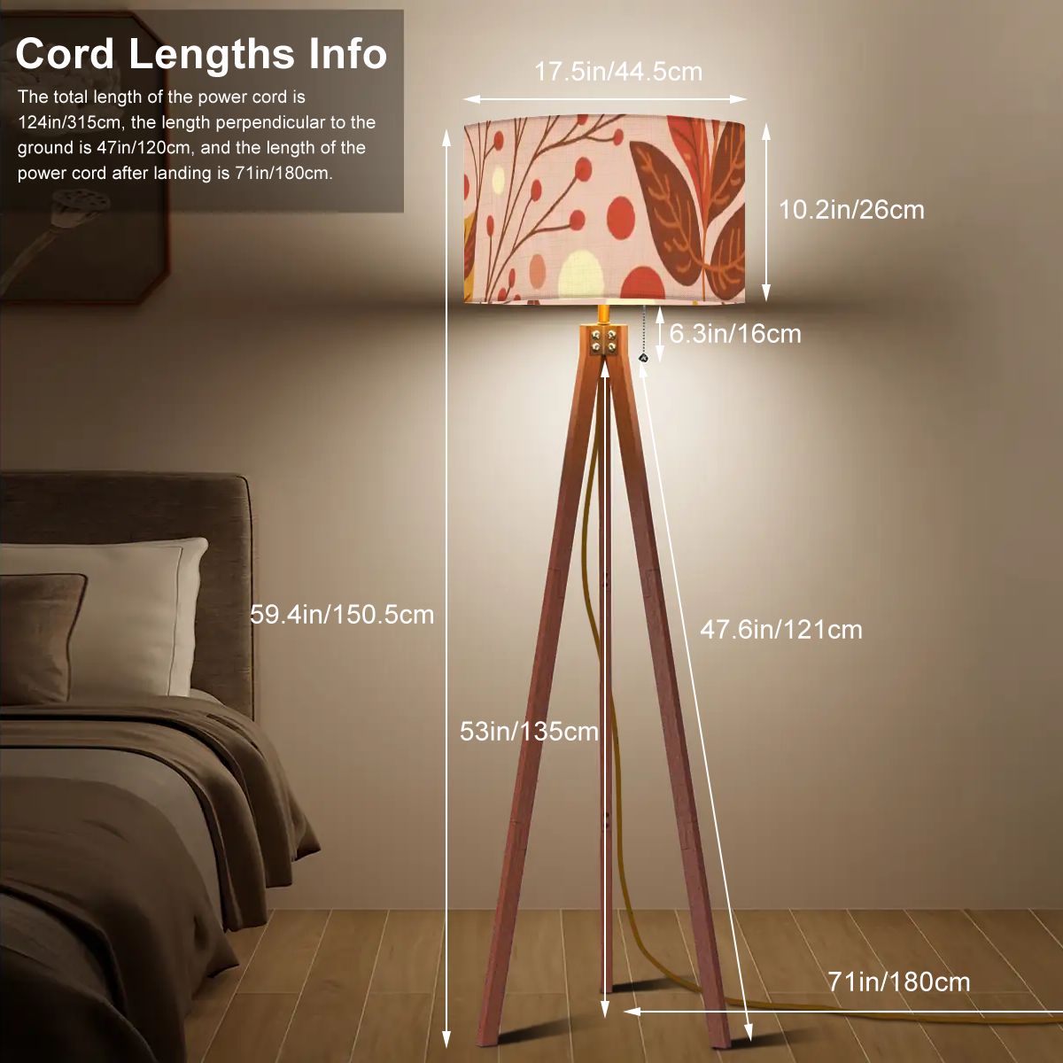 Kate McEnroe New York Mid Century Modern Tripod Floor Lamp, Retro Fall Leaf Accent LightTripod Floor Lamps5J4bFsAqSo