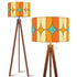 Kate McEnroe New York Mid Century Modern Tripod Floor Lamp, Retro Orange Teal Geometric LightingFloor LampsCyCjATXQZI