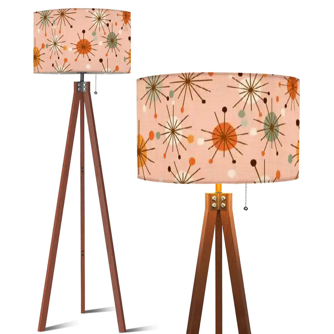 Kate McEnroe New York Mid Century Modern Tripod Floor Lamp, Retro Pink Starburst LightingTripod Floor LampsPRVxEexSgk