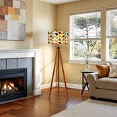 Kate McEnroe New York Mid Century Modern Tripod Floor Lamp Retro Scandi Leaf Lighting DecorTripod Floor LampsMTzydosI2k