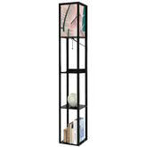 Kate McEnroe New York Mid Century Modern Tropical Palm Tower Lamp, Retro Bookshelf Storage LightLamp with ShelvesJY2x0YjdHu