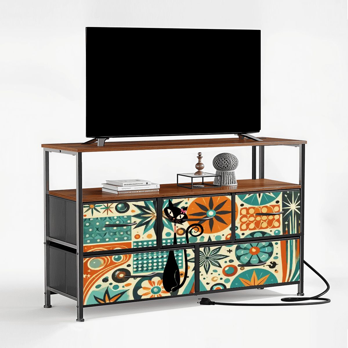 Kate McEnroe New York Mid Century Modern TV Stand Atomic Cat Retro Media Console StorageTV StandsXXAasuxamf