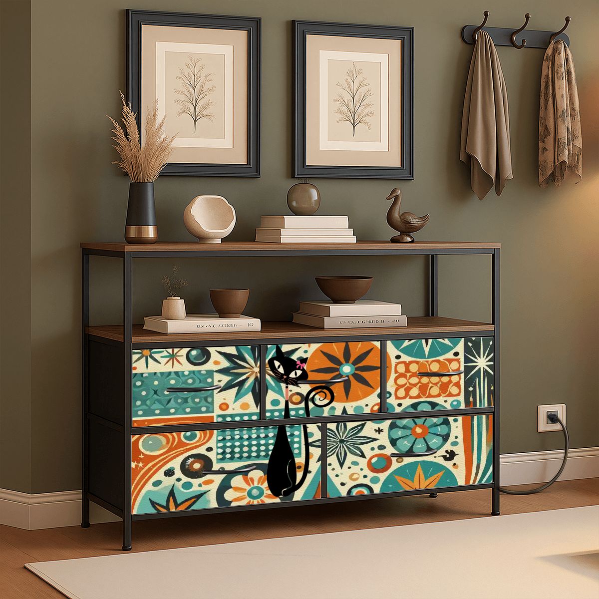 Kate McEnroe New York Mid Century Modern TV Stand Atomic Cat Retro Media Console StorageTV StandsXXAasuxamf