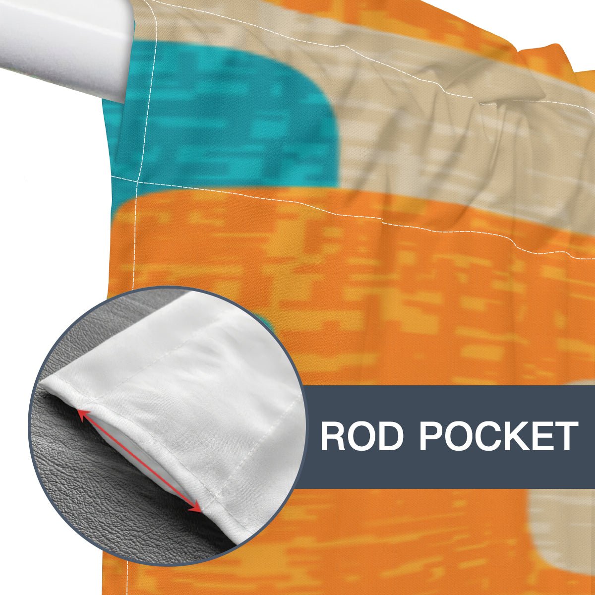 Kate McEnroe New York Mid Century Modern Window Valance, Retro Geometric Atomic Kitchen CurtainValancesH5KRTB - 33VFAS - 22DRJ7