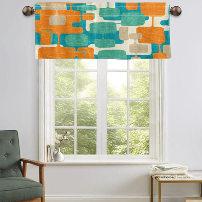 Kate McEnroe New York Mid Century Modern Window Valance, Retro Geometric Atomic Kitchen CurtainValancesH5KRTB - 33VFAS - 22DRJ7
