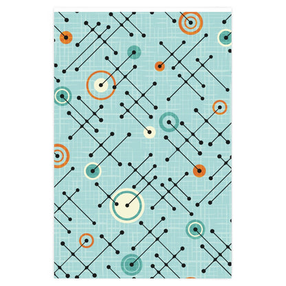Kate McEnroe New York Mid-Century Modern Wrapping Paper - 1950s Retro Geometric Blue Holiday Gift Wrap Wrapping Paper