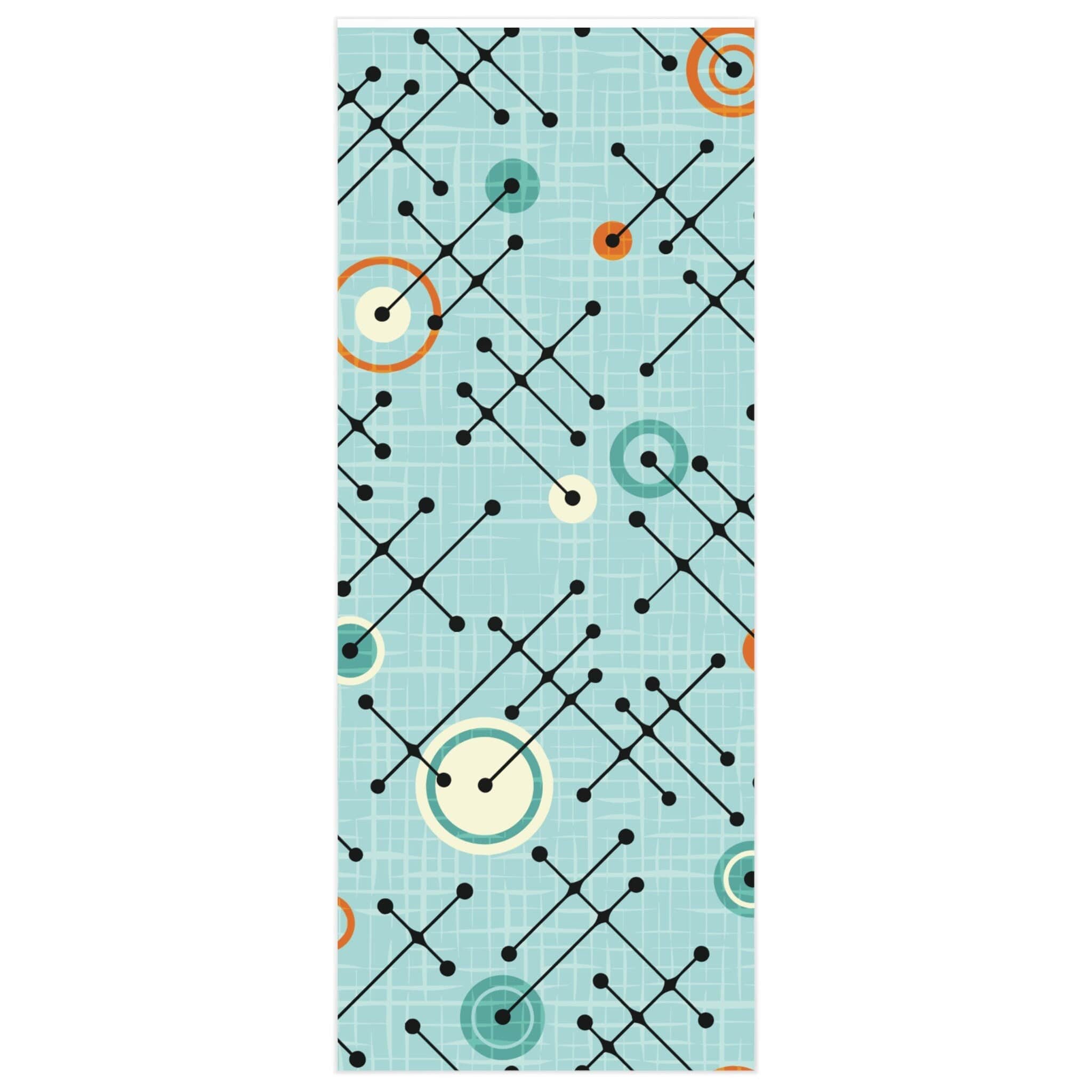 Kate McEnroe New York Mid - Century Modern Wrapping Paper - 1950s Retro Geometric Blue Holiday Gift WrapWrapping Paper17452174861393263219