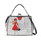 Kate McEnroe New York Mid Century NYC Christmas Kiss Lock Purse Retro Swanky HandbagCrossbody BagsD3258424