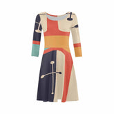 Kate McEnroe New York Mid Century Retro 50s Geometric 3/4 Sleeve SundressDressesDG1548365DXH774D