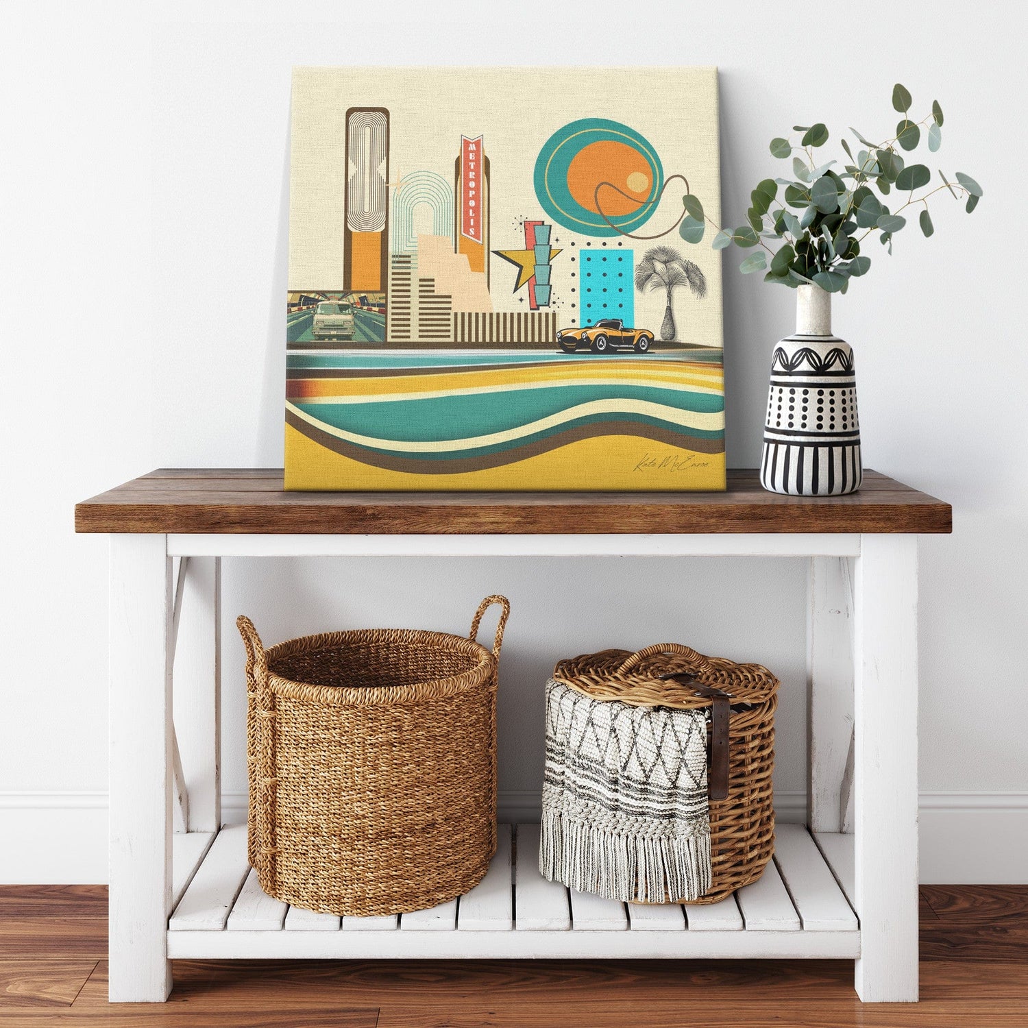 Kate McEnroe New York Mid Century Urban Dreamscape Canvas Wall ArtCanvas Wall Art139002