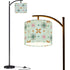 Kate McEnroe New York Mid Mod Atomic Age Arc Floor Lamp, Retro Pink Green Starburst ShadeArc Floor LampsMeK12XXWzg