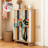 Kate McEnroe New York Mid Mod Atomic Cat 3-Tier Shoe Cabinet, Retro Boomerang Starburst Mudroom Organiser, MCM Entryway StorageShoe StoragebNaNXlzIBg