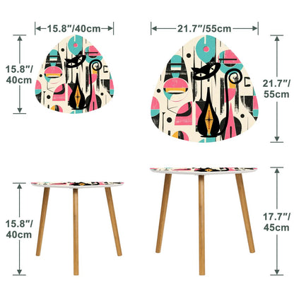 Kate McEnroe New York Mid Mod Atomic Cat Abstract Nesting End Tables, Retro MCM Coffee Table, Quirky 50s FurnitureNesting TablesF7EJMTCBnb