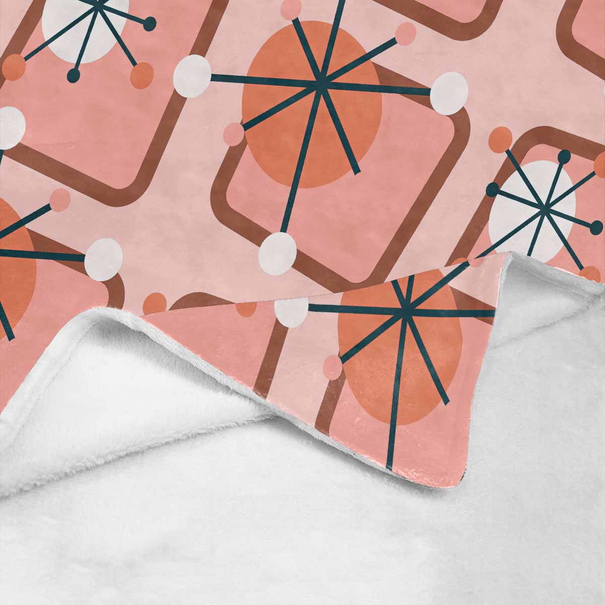Kate McEnroe New York Mid Mod Atomic Starburst Coral Micro Fleece BlanketBlanketsDG1500810DXH6428D