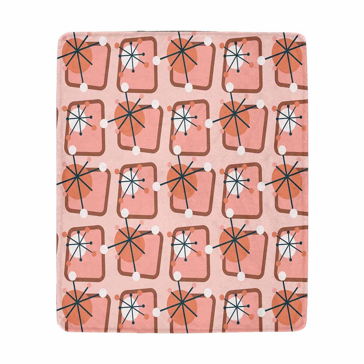 Kate McEnroe New York Mid Mod Atomic Starburst Coral Micro Fleece BlanketBlanketsDG1500810DXH6428D