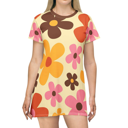 Kate McEnroe New York Mid Mod Daisy Flower Power T-Shirt Dress, Retro 70s Disco Party Dress, Mod Party Dress, Hippie Gifts, Summer Dress Dresses XS 11627934631093791324