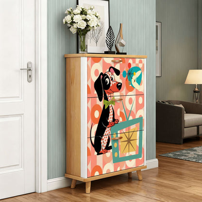 Kate McEnroe New York Mid Mod Doxie Dog Retro Dachshund TV Shoe CabinetShoe StoragefZPjwA8pGD