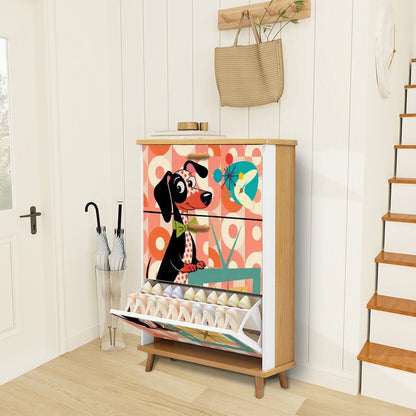 Kate McEnroe New York Mid Mod Doxie Dog Retro Dachshund TV Shoe CabinetShoe StoragefZPjwA8pGD