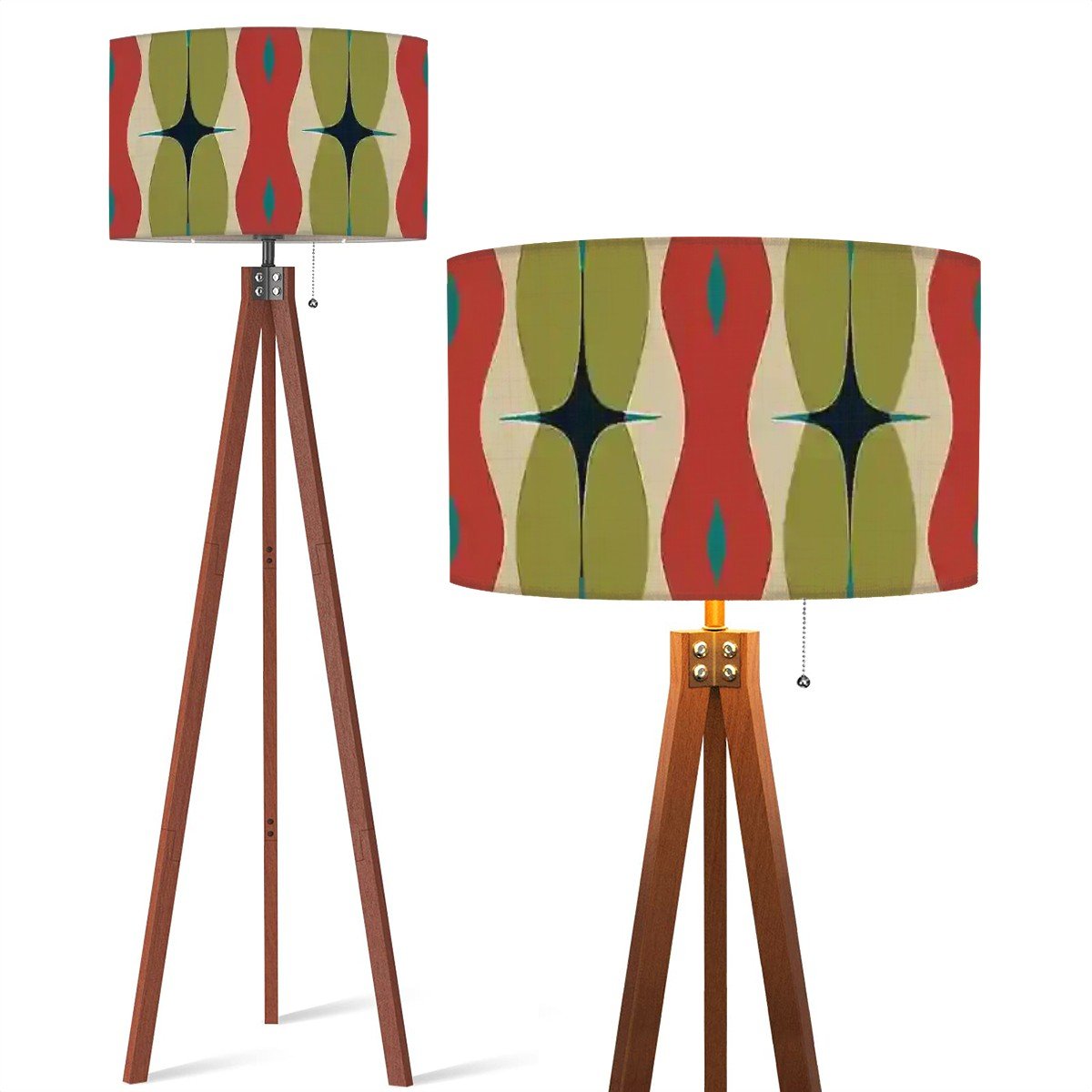 Kate McEnroe New York Mid Mod Googie Starburst Tripod Floor Lamp, Retro 60s Geometric Accent LightFloor LampsAHzAicuk3A