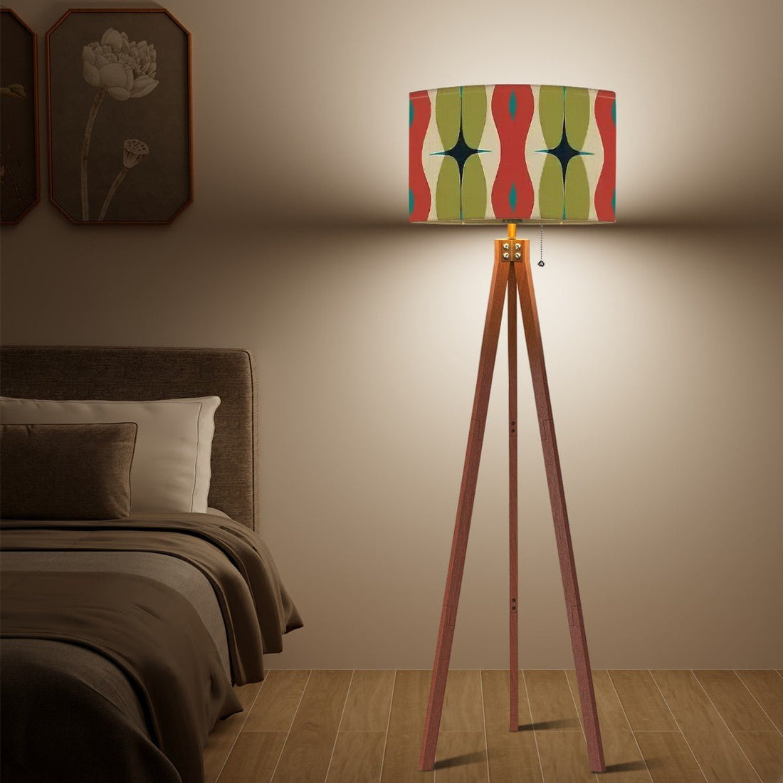 Kate McEnroe New York Mid Mod Googie Starburst Tripod Floor Lamp, Retro 60s Geometric Accent LightFloor LampsAHzAicuk3A