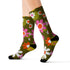Printify Mid Mod Groovy Daisy Flower Power Crew Length Socks, Fleece Lined, Ribbed Tube, Cushioned Bottom, 70s Retro Hippie Mid Mod Floral Footwear All Over Prints S 19193064141124878007