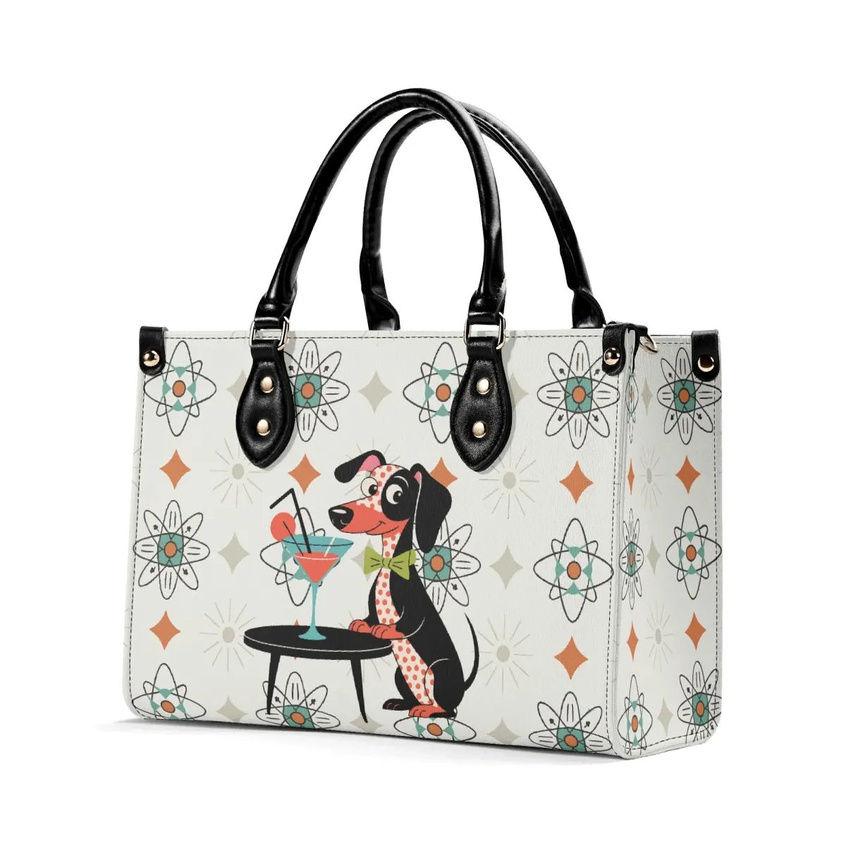 Kate McEnroe New York Mid Mod Kitsch Doxie Dog Atomic Starbursts MCM Cocktail SatchelHandbagsY576MXVW-1