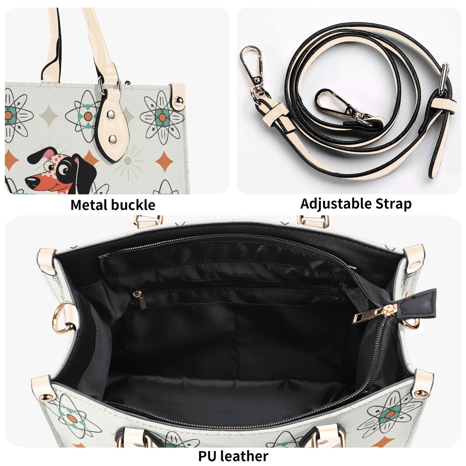 Kate McEnroe New York Mid Mod Kitsch Doxie Dog Atomic Starbursts MCM Cocktail SatchelHandbagsY576MXVW-1