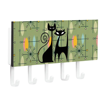 Kate McEnroe New York Mid Mod Kitschy Atomic Cat Wall Mount Key Holder, Retro Green Starburst Wall Organizer, 50s Mod Entryway DecorKey Holder Wall MountkAAqhdJ8tS