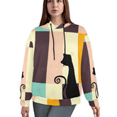 Kate McEnroe New York Mid Mod Retro Atomic Cat Hoodie, MCM Pastel Blocks, Chic &