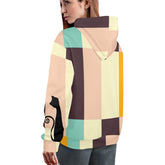 Kate McEnroe New York Mid Mod Retro Atomic Cat Hoodie, MCM Pastel Blocks, Chic &