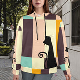 Kate McEnroe New York Mid Mod Retro Atomic Cat Hoodie, MCM Pastel Blocks, Chic &