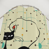 Kate McEnroe New York Mid Mod Retro Atomic Cat Shower Curtain, MCM Retro Kitschy, Mid Century Modern Starburst Bathroom Decor - 128782023Shower CurtainsS40 - MCT - BEG - 7x7