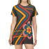 Kate McEnroe New York Mid Mod Retro Flower Power Party Dress, Brown, Orange, Yellow, Blue Geometric Mid Century Modern T - Shirt DressDresses21606554111726217291