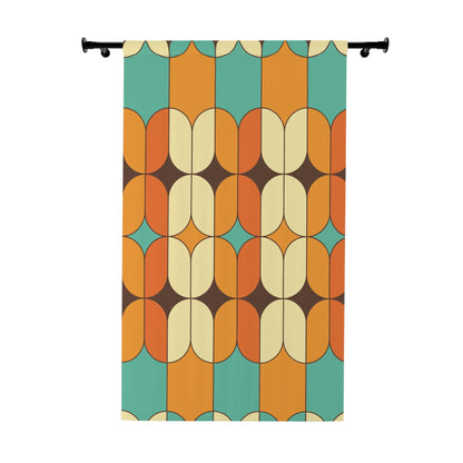 Kate McEnroe New York Mid Mod Retro Geometric Orange Turquoise Ivory Blackout Window CurtainWindow Curtains18100155067610727450